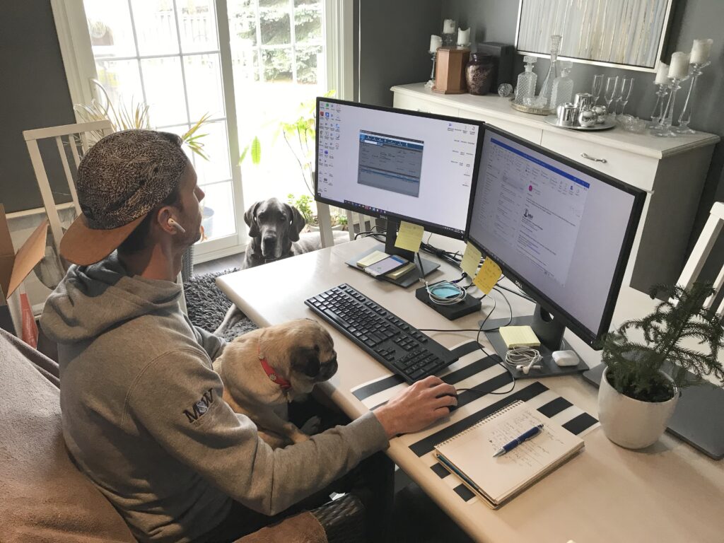 Brody working from home