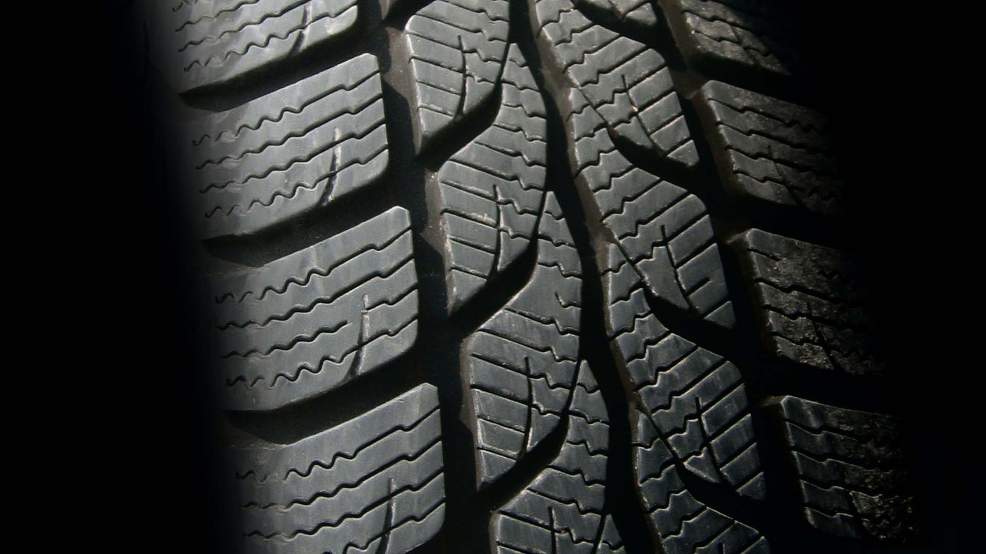 Closeup of tire showing tread