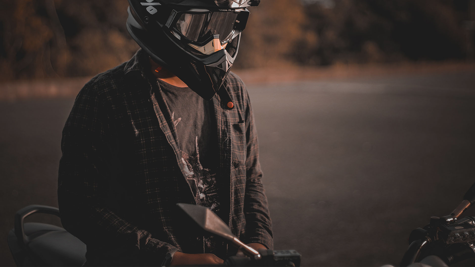 young motorcycle driver