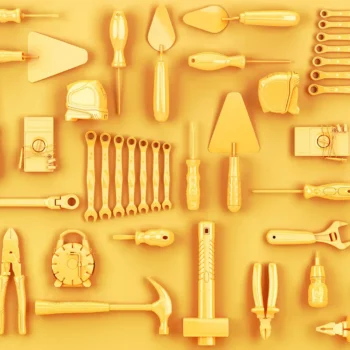 yellow model tools on yellow background