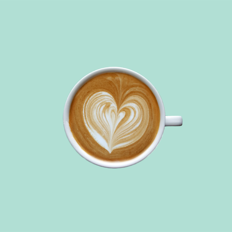 Latte art of a heart