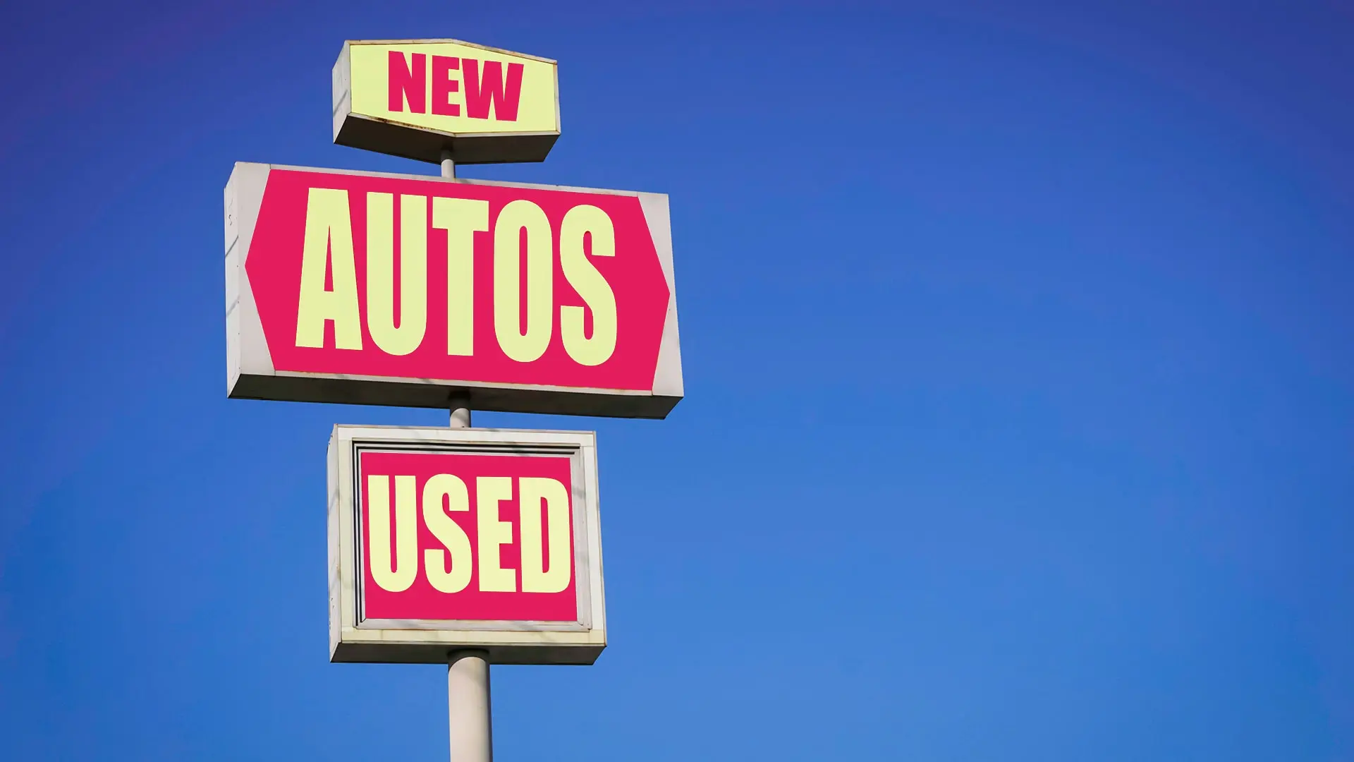 used car lot sign