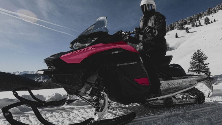 rider on snowmobile