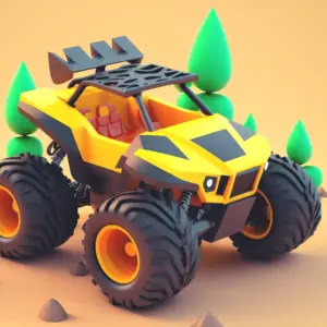 3d image of cartoon style off-road vehicle.