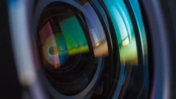 closeup of a camera lens