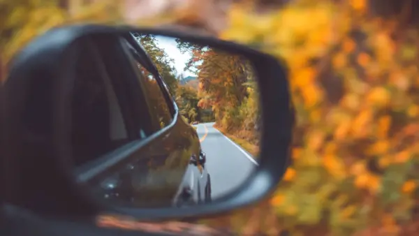 Side view mirror of a car.