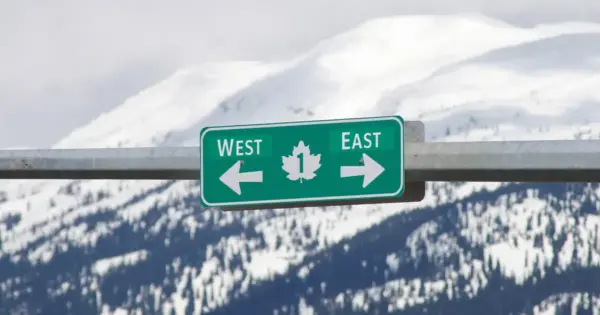 Highway sign in Alberta.
