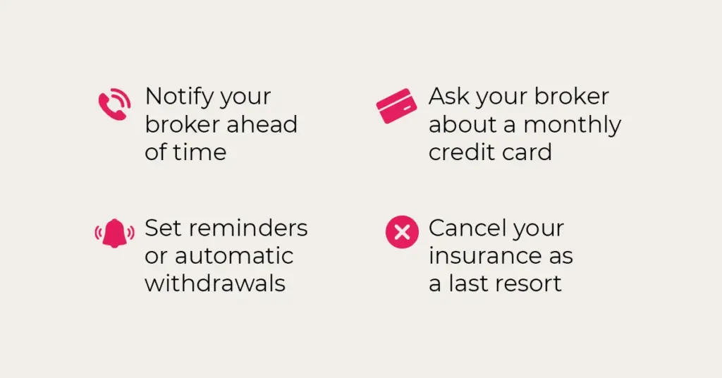 Steps to take when facing a missed payment.