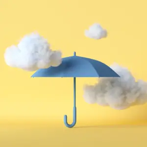 Clouds around an umbrella.
