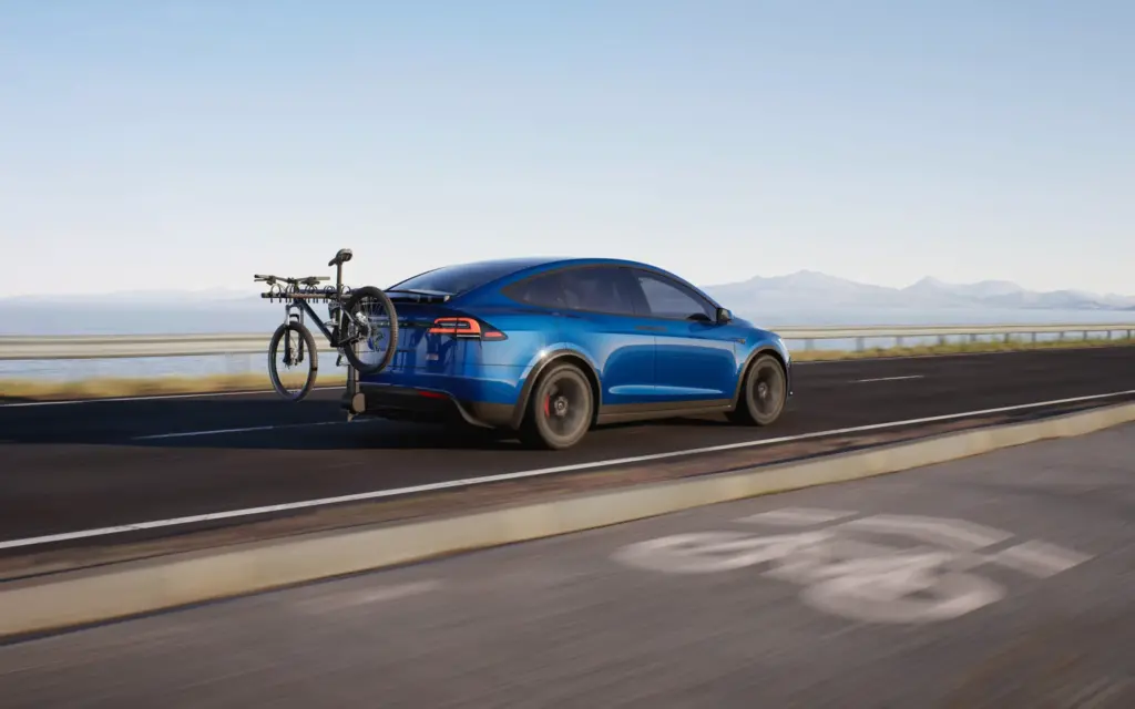 Tesla Model X on the road.