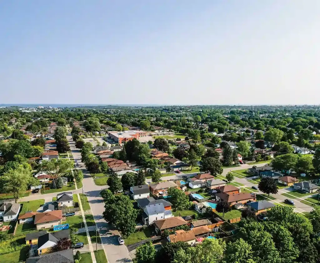 Town of Whitby, aerial view.