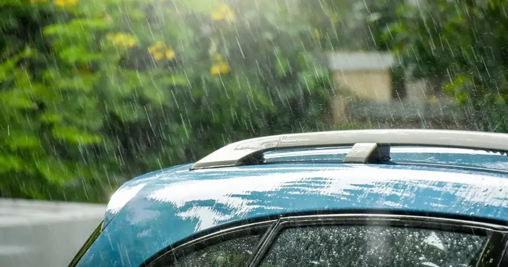 Car during a flood.