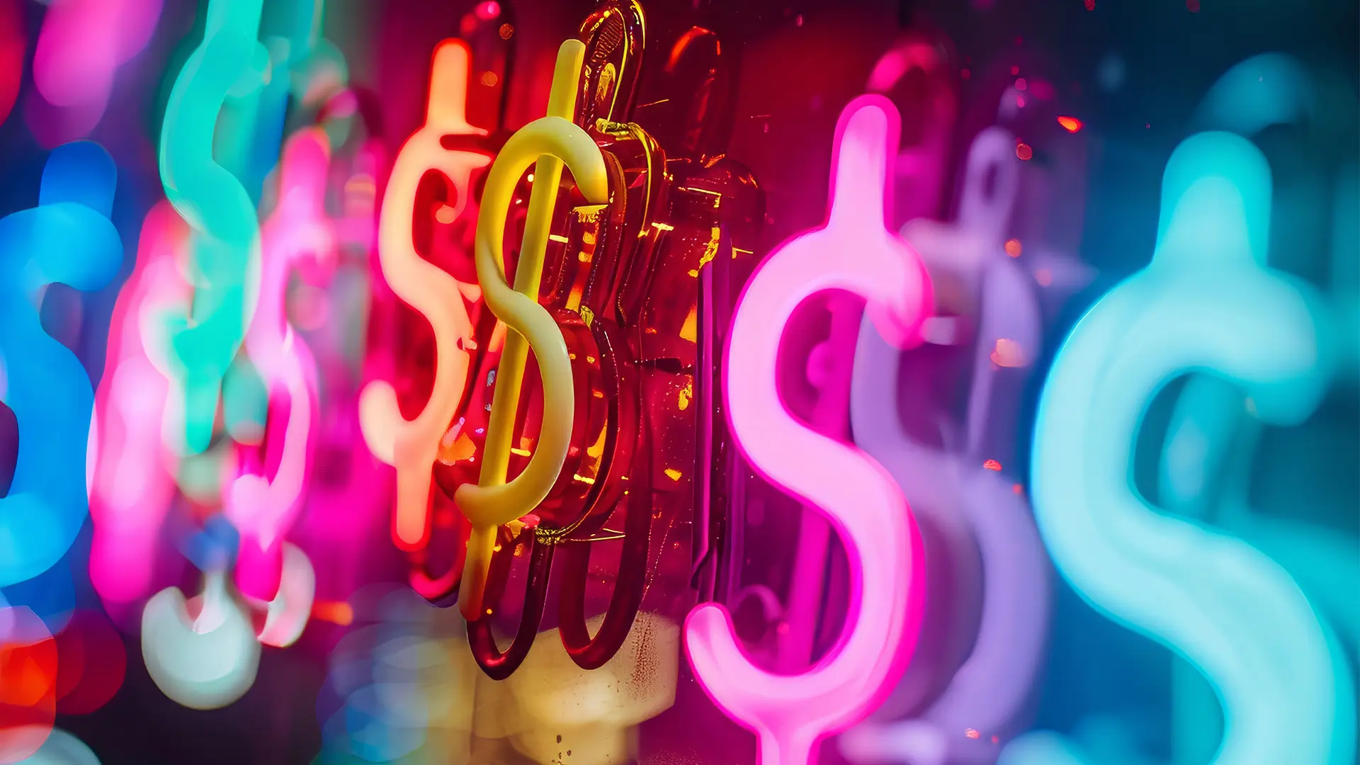 Neon dollar signs.