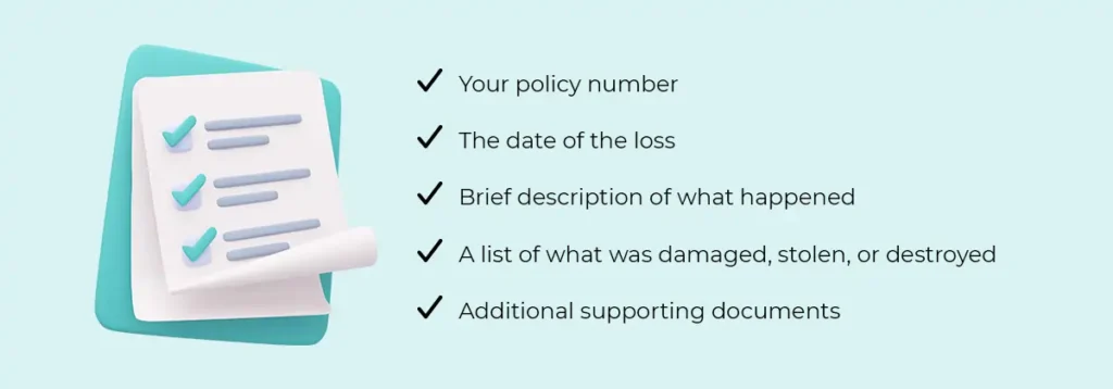 Proof of loss details outlined below.