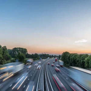 Cars on a highway.