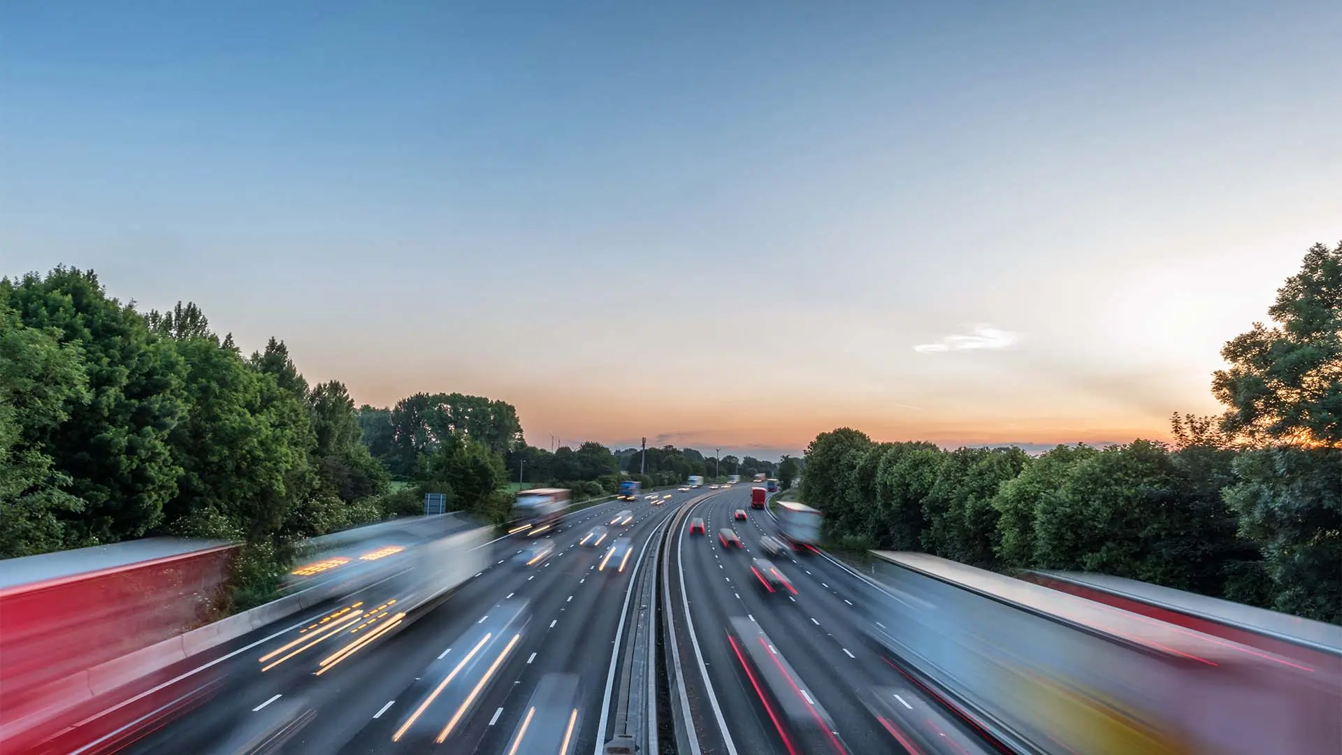 Cars on a highway.